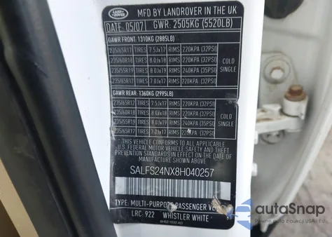 2008 Land Rover Lr2 Se z USA, uszkodzony, nr VIN SALFS24NX8H040257